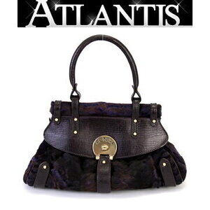 Fendi Bolsa Magic handbag dark purple pony leather